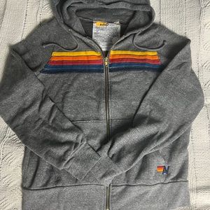 Aviator Nation 5 Stripe Hoodie Women’s Medium Gray